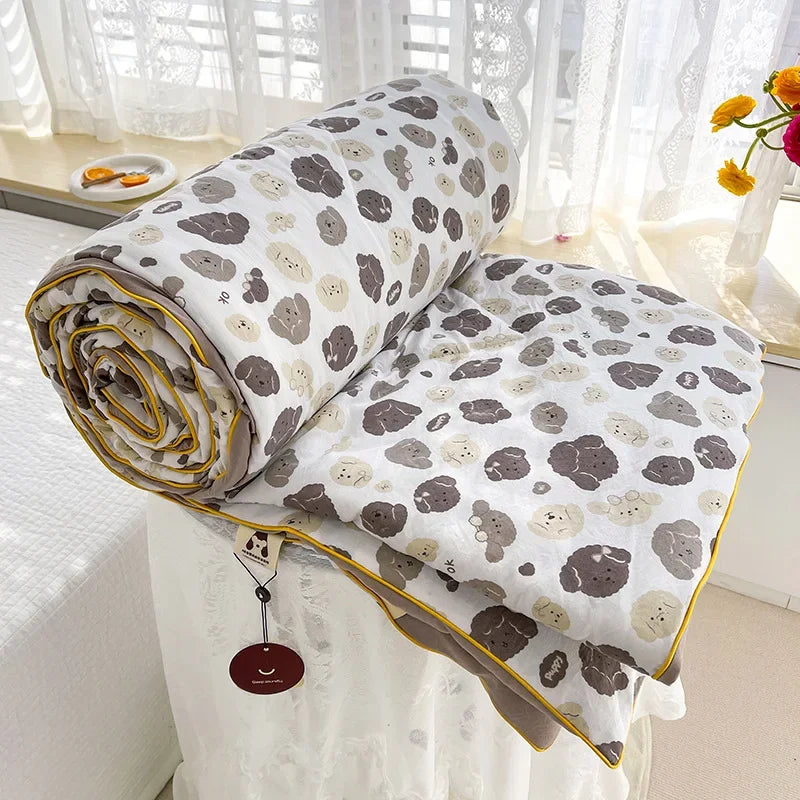 Double Layer Yarn Soybean Fiber Mother And Baby Grade Soft Glutinous Summer Cool Quilt
