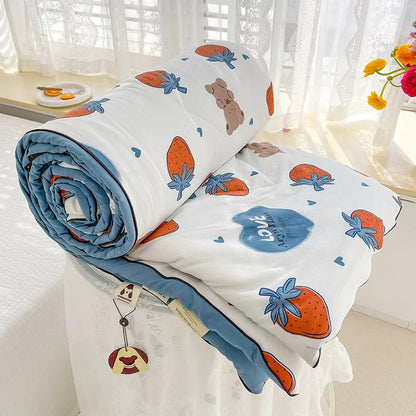 Double Layer Yarn Soybean Fiber Mother And Baby Grade Soft Glutinous Summer Cool Quilt