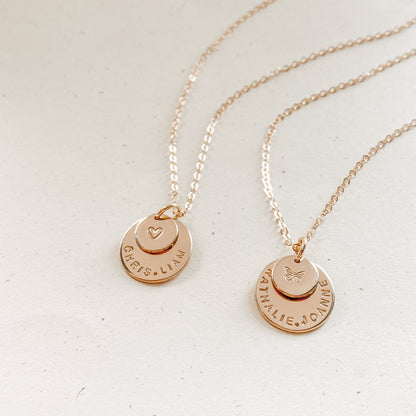 Large & Small Stacking Pendant Necklace