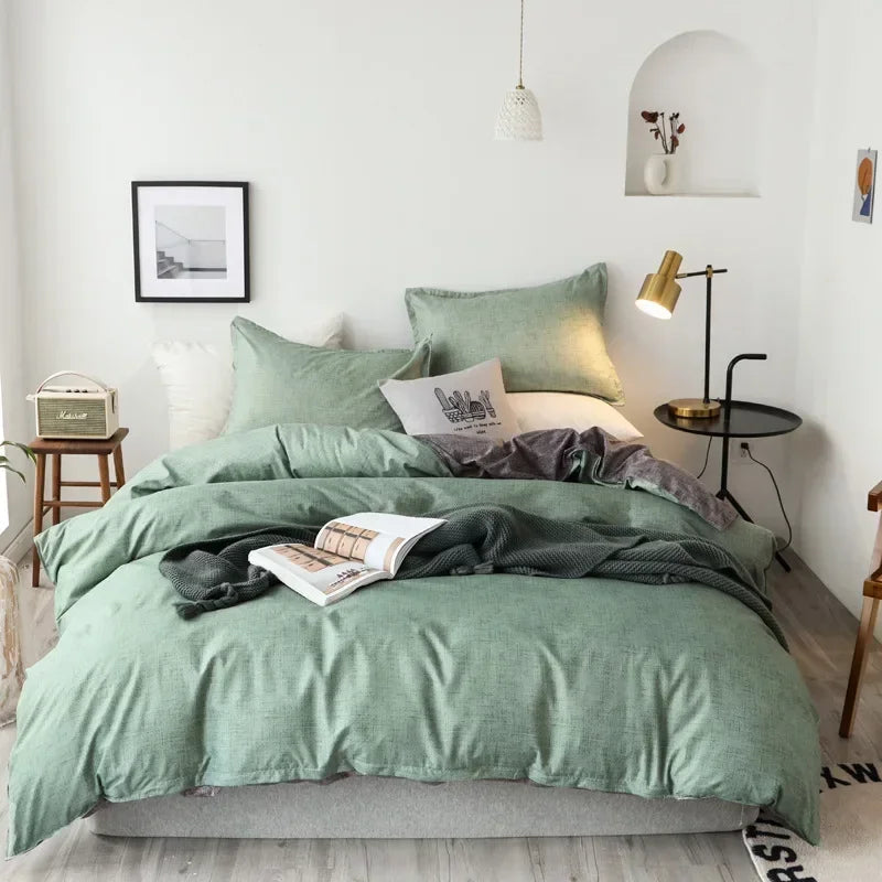 Duvet Cover Set 3 Pcs Soft Microfiber Comforter Cover Bedding Set