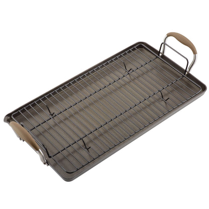10 x 18-Inch Double Burner Griddle with Multi-Purpose Rack